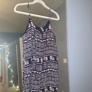 Navy Elephant Print Dress